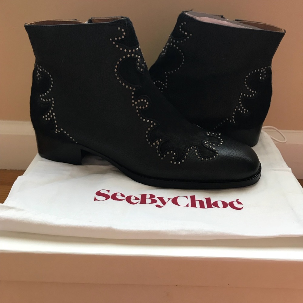 See by Chloe western ankle booties